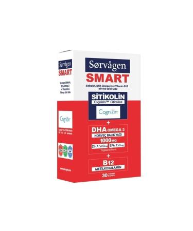 Sorvagen Smart 30 Capsules (Supplementary Food Containing Citicoline Dha Omega 3 And B12)