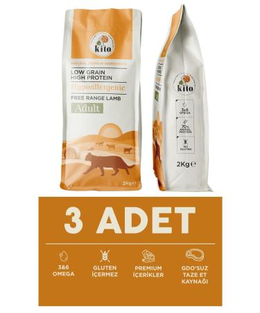 Kito 3 pieces 2 kg adult cat food