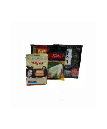 SEA FOOD Sushi Seaweed 5 Sheets 12.5 G. + Rice Pastry 100 G. + Sushi Rice 500 G.