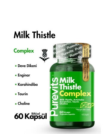 Purevits Milk Thistle Complex Camel Thistle Artichoke Extract Dandelion Taurine Choline 60 Vegan Capsules - Buy Online on GoSupps.com