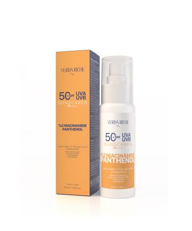 Verda Riche High Protection SPF 50+ Tone Equalizer Anti-Blackhead and Anti-Blemish Face Sun Cream 50ml - Buy Online on GoSupps.com