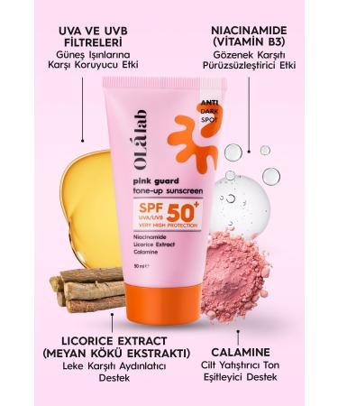 OlaLab Brightening Tone Equalizer SPF 50+ High UV Protection Pink Face Sunscreen 50ml - Buy Online on GoSupps.com