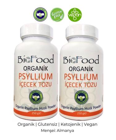 Biofood Organic Psyllium Drink Powder 250gr + 2 Pieces (Organic Psyllium Herb)