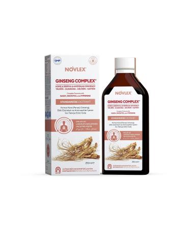 novlex Ginseng Complex Korean (Panax)-Siberian-American Ginseng NADH Taurine Arginine Guarana 250ml