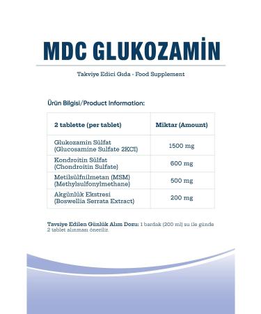 MDC Glucosamine 60 Tablets (GLUCOSAMINE CHONDROITIN MSM AND BOSWELLIA) - Buy Online on GoSupps.com