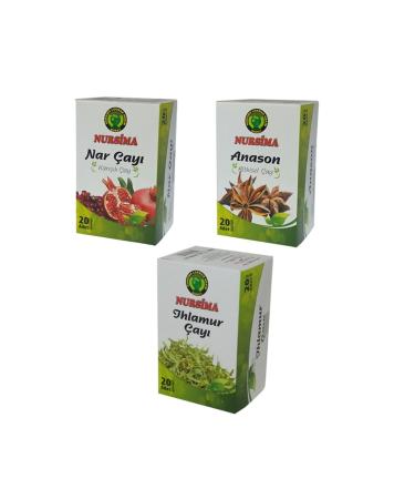 Nursima Linden Tea Herbal Tea Set 3 Pieces X 20 Pieces