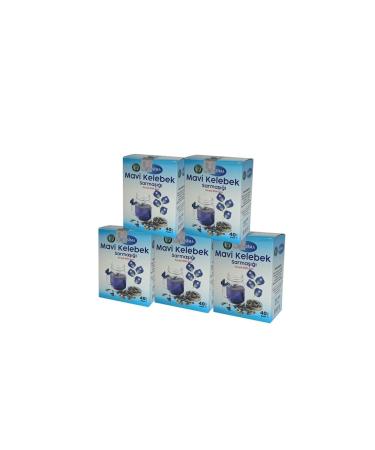 Nursima Blue Butterfly Ivy Tea 40 Filtering Bags 5 Piece Set (5 PCS X 40 FILTERING BAGS)