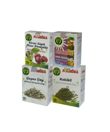 Nursima White Tea Herbal Tea Set 4 Pieces X 40 Pieces