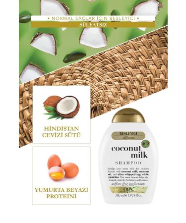 OGX Nourishing Coconut Milk Sulfate-Free Shampoo 385 ml X 2 Pieces - Buy Online on GoSupps.com