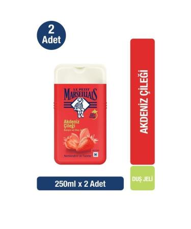 Le Petit Marseillais Mediterranean Strawberry Shower Gel 250 ml X 2 Pieces