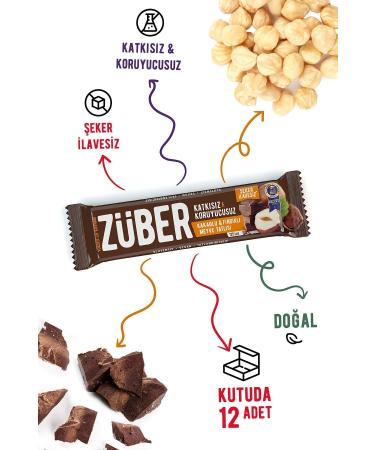 Zuber Fruit Bar Hazelnut and Cocoa 40g X 12 Pieces - Buy Online on GoSupps.com