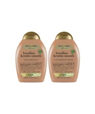OGX Brazilian Keratin Smooth Straightening Effective Sulfate-Free Shampoo 385 ml Sulfate-Free Hair Care Conditioner - Buy Online on GoSupps.com