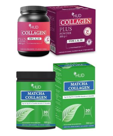 Hud Collagen Plus Powder and Matcha Collagen 2 Piece Set