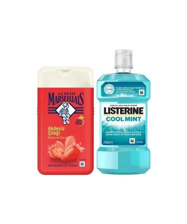 Le Petit Marseillais Mediterranean Strawberry Shower Gel 250 ml Listerine Cool Mint Mouthwash 250 ml - Buy Online on GoSupps.com