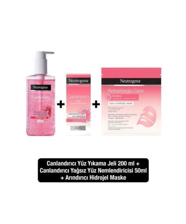 Neutrogena Revitalizing Face Wash 200 ml Moisturizing Cream 50 ml Purifying Hydrogel Mask