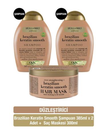 OGX Straightening Brazilian Keratin Smooth Sulfate-Free Shampoo X2 Sulfate-Free Hair Mask