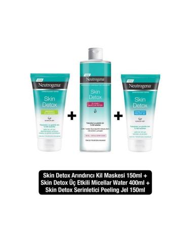 Neutrogena Skin Detox Purifying Clay Mask 150 ml + Peeling Gel 150 ml + Micellar Water 400 ml