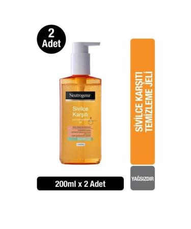 Neutrogena Visibly Clear Anti-Acne Oil-Free Daily Facial Cleanser 200ml X2