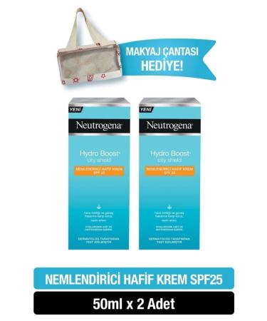Neutrogena Hydro Boost City Shield Spf25 Face Sunscreen Moisturizer 50ml X2 + Red Bag
