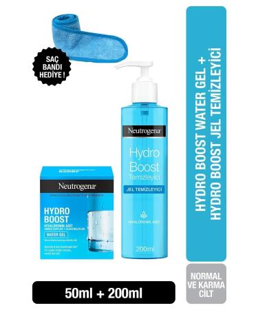 Neutrogena Hydro Boost Water Gel Cleanser + Moisturizer for Normal Skin + Hair Band