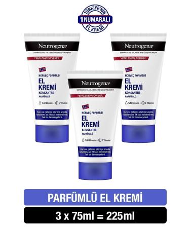 Neutrogena Norwegian Formula Hand Cream Perfumed 75 ml x3