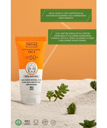 INCIA 0 Natural Face Sunscreen Anti-Spot Mineral Filter High Protection SPF50 UVA UVB 50 ml - Buy Online on GoSupps.com