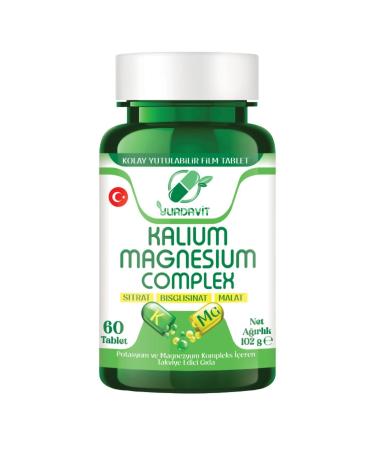 Yurdavit Kalium Magnesium Complex 3x60 Tablets Potassium Magnesium Citrate Malate Bisglycinate Complex - Buy Online on GoSupps.com