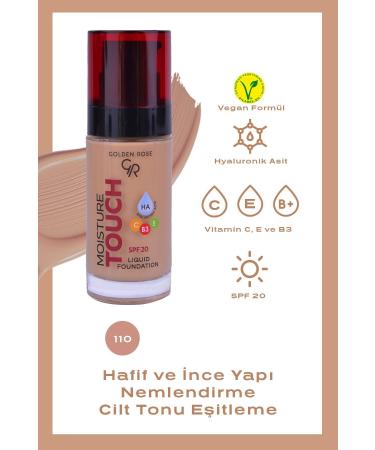 Golden Rose Moisture Touch Liquid Foundation Spf20 No: 110 Moisturizing Foundation - 8691190533755