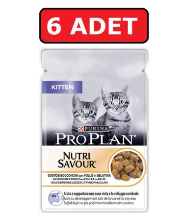 Pro Plan Purina Proplan Kitten Kitten Cat Pouch 6 X 85 Gr Chicken Piece Meat Wet Food in Jelly