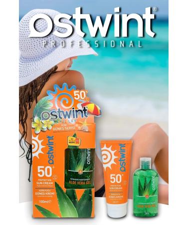 Ostwint Spf 50 Sun Cream 100 ml Vitamin E Aloe Vera Gel 100 ml Gift