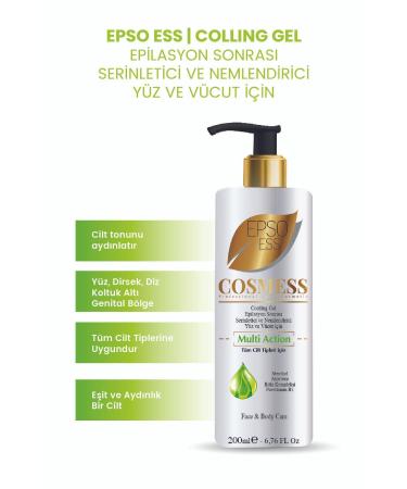 Cosmess Pre and Post Epilation Cooling and Moisturizing Gel 200 ml - Epsoess