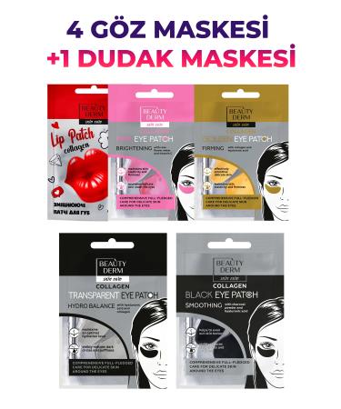 BEAUTY DERM Eye Mask Collagen 4 pcs + Lip Mask