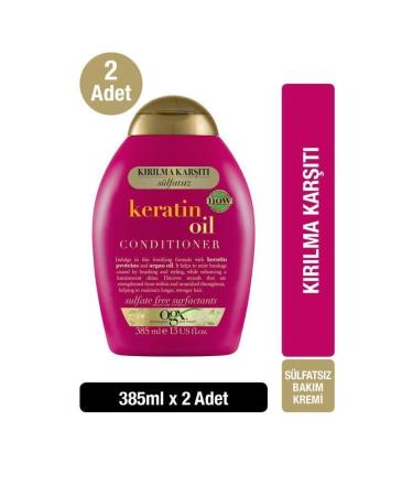 OGX Anti-Breakage Keratin Oil Sulfate-Free Hair Care Cream 385 ml X2