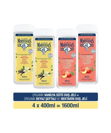 Le Petit Marseillais Vanilla Milk & White Peach Nectarine Bath & Shower Gel Moisturizing Body Shampoo