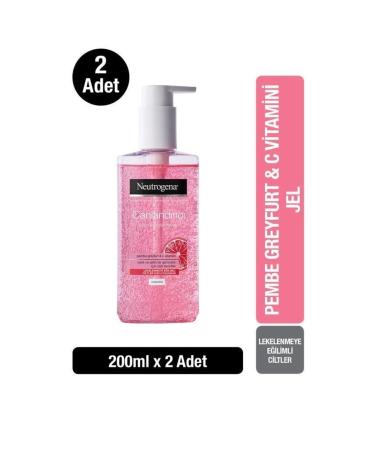 Neutrogena Visibly Clear Refreshing Pink Grapefruit Facial Cleansing Gel 200 ml X 2 Pcs
