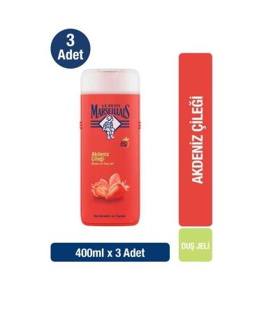 Le Petit Marseillais Shower Gel Mediterranean Strawberry 400ml X3