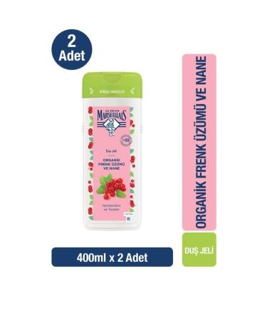 Le Petit Marseillais Organic Blackcurrant and Mint Shower Gel 400mlx2