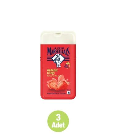 Le Petit Marseillais Mediterranean Strawberry Shower Gel 250 ml X 3 Pieces