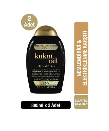 OGX Anti-Friction Kukui Oil Sulfate-Free Shampoo 385 ml X 2 Pcs