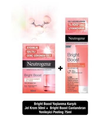 Neutrogena Bright Boost Moisturizing Gel Cream 50 ml Revitalizing Renewing Peeling Gel 75 ml