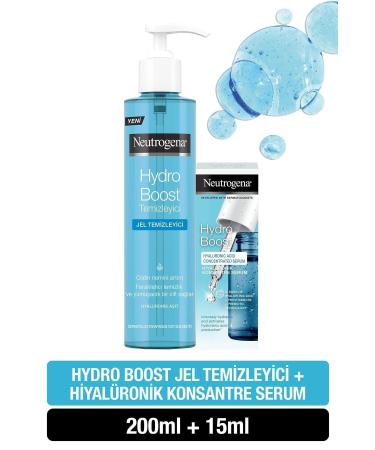 Neutrogena Hydro Boost Gel Cleanser 200 Ml + Hydro Boost Hyaluronic Acid Concentrate Serum