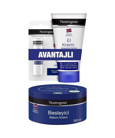 Neutrogena Norwegian Formula Nourishing Care Cream 300 ml Perfumed Hand Cream 75 ml Lip Balm