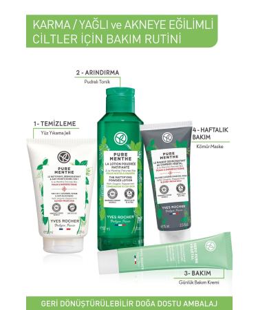 Yves Rocher Pure Menthe Charcoal Mask for Combination Oily and Acne Prone Skin - 75 ml - Buy Online on GoSupps.com