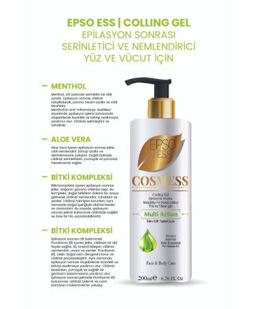 Cosmess Pre and Post Epilation Cooling and Moisturizing Gel 200 ml - Epsoess - Buy Online on GoSupps.com