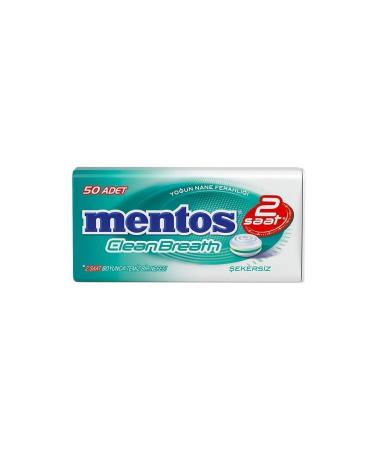Mentos Clean Breath 2 Hours Intense Mint Flavored Tin Box 12 Pieces 35 Gr.