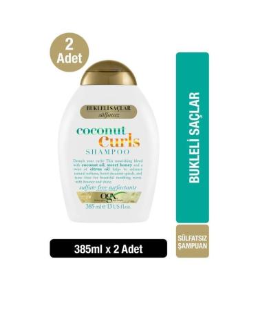 OGX Moisturizing Coconut Curls Sulfate-Free Shampoo for Curly Hair 385 ml X 2 Pieces