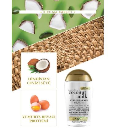 OGX Nourishing Coconut Milk Sulfate-Free Shampoo and Sulfate-Free Conditioner 385ml Serum 100ml - Buy Online on GoSupps.com