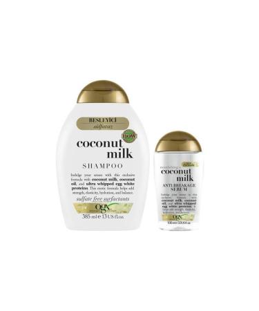OGX Nourishing Coconut Milk Sulfate-Free Shampoo 385 Ml X2+serum 100 Ml - Buy Online on GoSupps.com