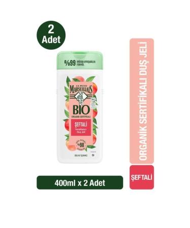 Le Petit Marseillais Bio Organic Certified Peach Shower Gel 400 Ml X 2 Pieces