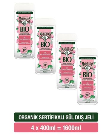 Le Petit Marseillais BIO Organic Certified Rose Shower Gel x4